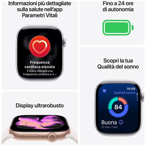 Watch Series 11 GPS 46mm Cassa Alluminio Argento con Sport Band Viola Nebbia - M /L - Foto 9