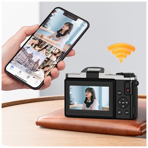 Fotocamera Reflex Digitale Hd Domestica Con Schermo Ribaltabile E Stabilizzazione Dell'immagine - Foto 6