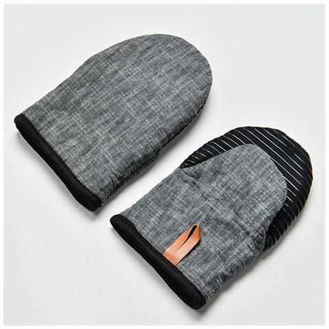 Guanti Da Forno Resistenti Al Calore: Silicone E Cotone, Antiscivolo, Protezione Ad Alta Temperatura Black - Foto 2