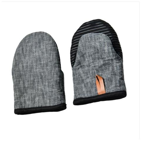 Guanti Da Forno Resistenti Al Calore: Silicone E Cotone, Antiscivolo, Protezione Ad Alta Temperatura Black - Foto 1