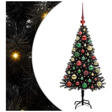 Albero di Natale con 150 LED con supporto Nero 120 cm PVC - Foto 1