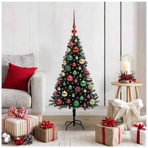 Albero di Natale con 150 LED con supporto Nero 120 cm PVC - Foto 2