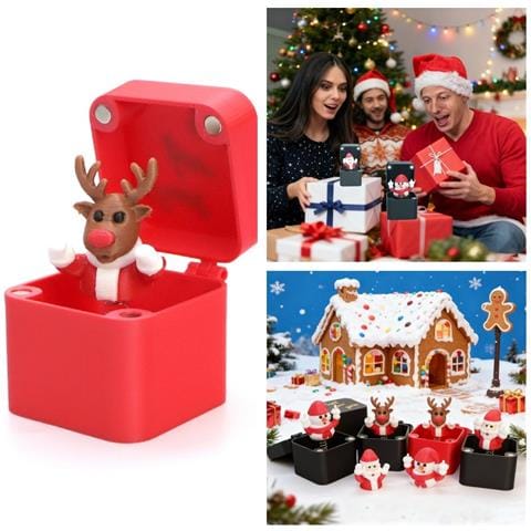 Scatola Regalo A Sorpresa Con Renna Di Natale Agitante - Scherzo Divertente Per Adulti - Foto 2