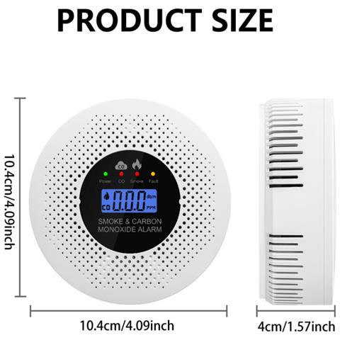 Rilevatore Di Fumo E Monossido Di Carbonio - Sensore Elettrochimico & Allarme 90db - Foto 2