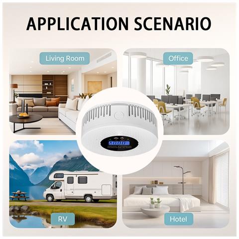 Rilevatore Di Fumo E Monossido Di Carbonio - Sensore Elettrochimico & Allarme 90db - Foto 7