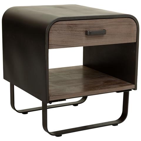 Tavolino In Metallo E Legno Nero 50x52x56h Cm - Foto 1