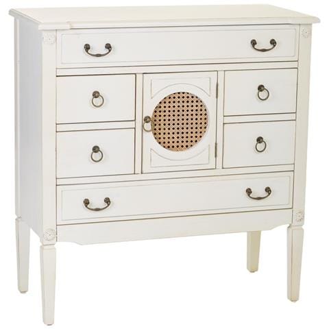 Cassettiera In Legno Con Griglia Bianca 85x38x90h - Foto 1