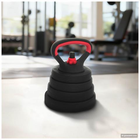 Set Manubri e Bilanciere 2-in-1 30kg Nero e Rosso - Foto 2