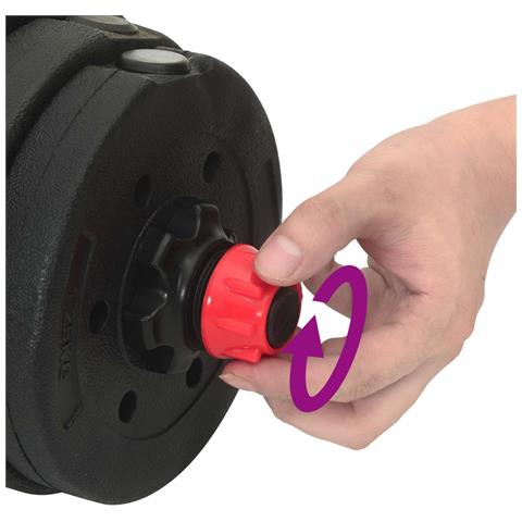 Set Manubri e Bilanciere 2-in-1 30kg Nero e Rosso - Foto 9