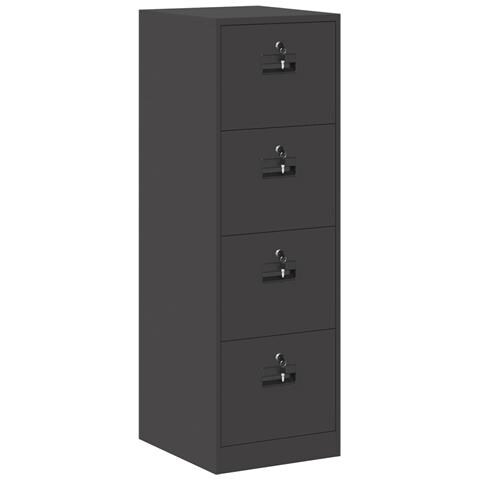 Armadio per File con cassetto 2 pcs Nero 44 x 50 x 106.5 cm - Foto 1
