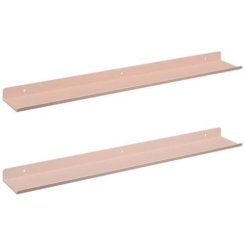 Scaffale da parete con lo scaffale 2 pcs Rosa 60 x 9 x 2,5 cm - Foto 1