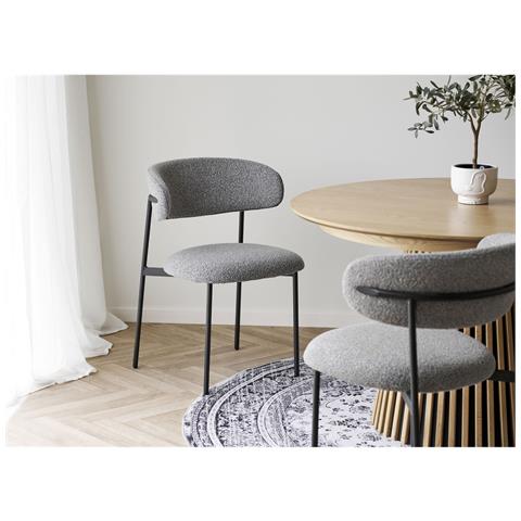 Set Di 2 Sedie Mira-grigio-tessuto-59x55x79,5 Cm - Foto 7