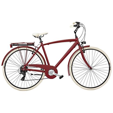 Bici Uomo Telaio Alluminio Linea Cottage Misura 28 Bicicletta Cambio 6v City Bike Vintage Completa Di Accessori Finiture Panna - 57 Rosso Opaco - Foto 1