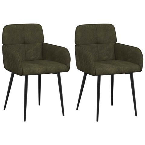 Sedie da pranzo 2 pcs Pelle Scamosciata Sintetica 59x56,5x85cm - Foto 1