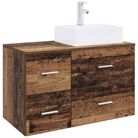 Set di mobili per il bagno 2 pz Legno antico - Foto 1