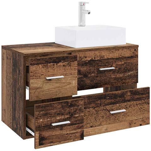 Set di mobili per il bagno 2 pz Legno antico - Foto 9