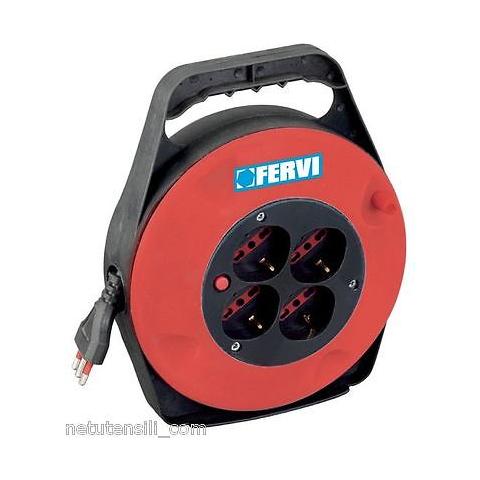 Avvolgicavo 10 m. H05VV-F 3G1,5 2 prese 2P+T 16A bipasso + 1 standard italo / tedesco + disgiuntore  - Foto 2