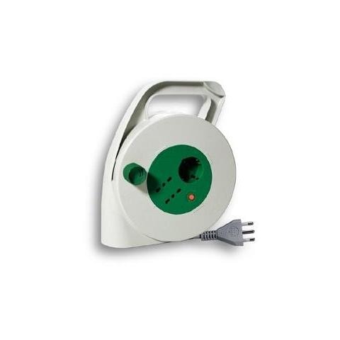 Avvolgicavo 10 m. H05VV-F 3G1,5 2 prese 2P+T 16A bipasso + 1 standard italo / tedesco + disgiuntore  - Foto 1