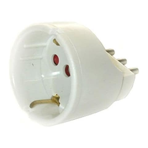 Adattatore Presa Tedesca Bipolare E Spina Italiana Elettrica Tripolare 10 A - Foto 3