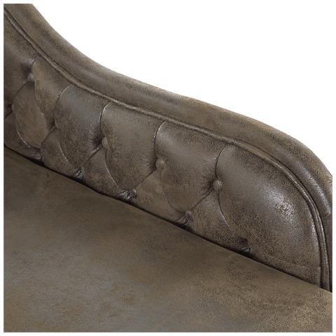 Chaise Longue Vintage Destra In Pelle Sintetica Marrone Nimes - Foto 31