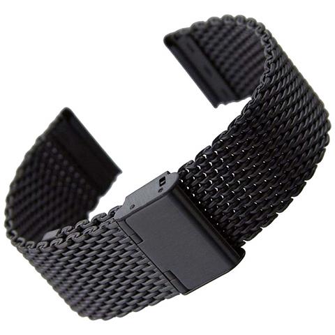 Trade Shop - Cinturino Maglia Milano Universale Ricambio Orologio Larghezza  22mm Nero - ePRICE