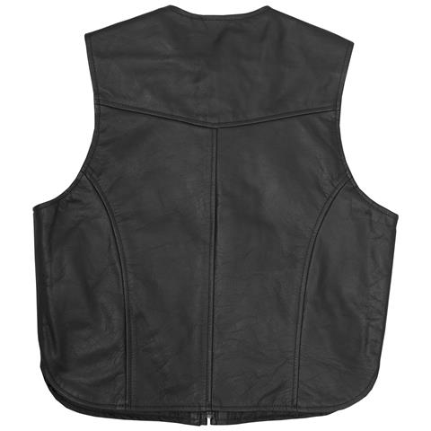 Gilet Pelle Motociclista Custom Chopper Chiusura Zip Frontale Nero L - Foto 4