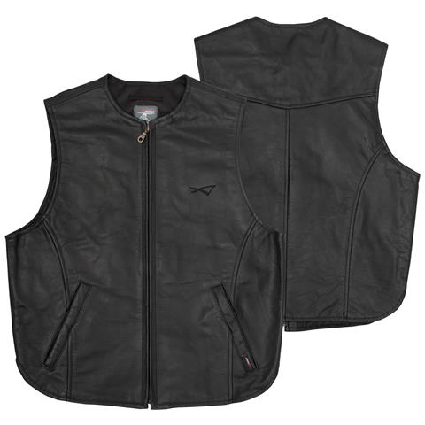 Gilet Pelle Motociclista Custom Chopper Chiusura Zip Frontale Nero L - Foto 1