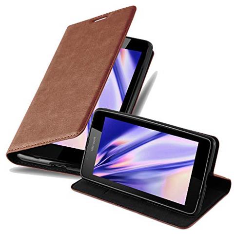 Custodia Compatibile Con Nokia Lumia 540 In Marrone Cappuccino - Coperchio Protettiva Con Chiusura Magnetica, Funzione Stand E Tasca Per Le Carte - Foto 1