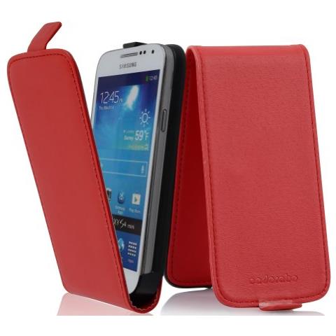Custodia Compatibile Con Samsung Galaxy S4 Mini In Rosso Chili - Coperchio Protettivo In Design Flip Realizzato In Finta Pelle Liscia - Foto 1