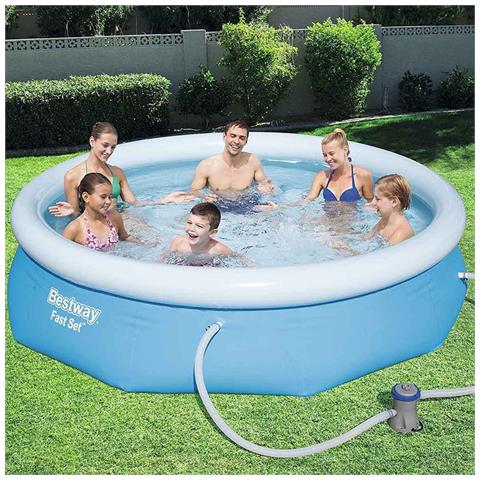 Bestway Fast Set 57270 Piscina Fuori Terra Piscina Gonfiabile Piscina Rotonda 3638 L Blu - Foto 2