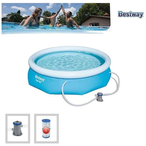 Bestway Fast Set 57270 Piscina Fuori Terra Piscina Gonfiabile Piscina Rotonda 3638 L Blu - Foto 5