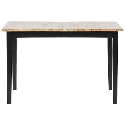 Tavolo Da Pranzo Allungabile In Legno Chiaro E Nero 120/150 X 80 Cm Houston - Foto 12