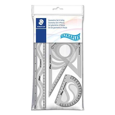 569 - Polisacco 1 Set Di Flessibile E Infrangibile Geometria (righello 30 Centimetri Goniometro 10 Cm Staffe 6030 E 45 Colori Assortiti - Foto 4