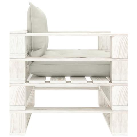 Poltrona da Giardino Pallet con Cuscini Beige in Legno - Foto 6