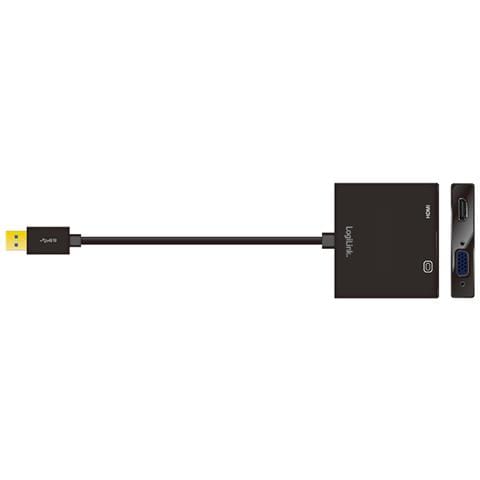 UA0234, USB 3.0, VGA / HDMI, Maschio / femmina, Nero, 1920 x 1080 Pixels - Foto 1