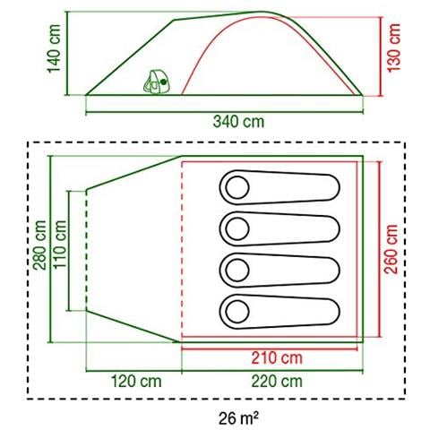 Kobuk Valley 4 Plus Tenda a Cupola per 4 Persone Colore Verde - Foto 10