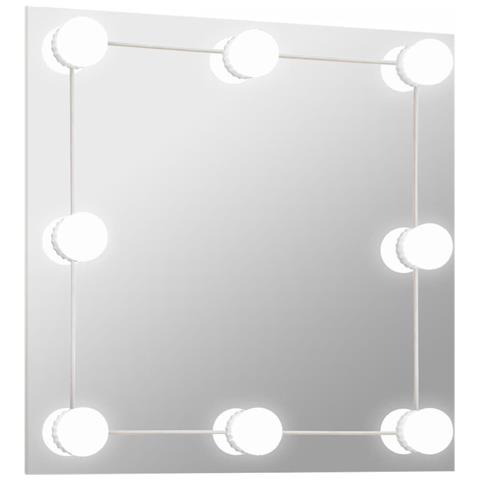 VidaXL Specchio Da Bagno Con Luci LED 90x60 Cm - Impermeabile IP65 Con Porta USB - Facile Installazione A Muro