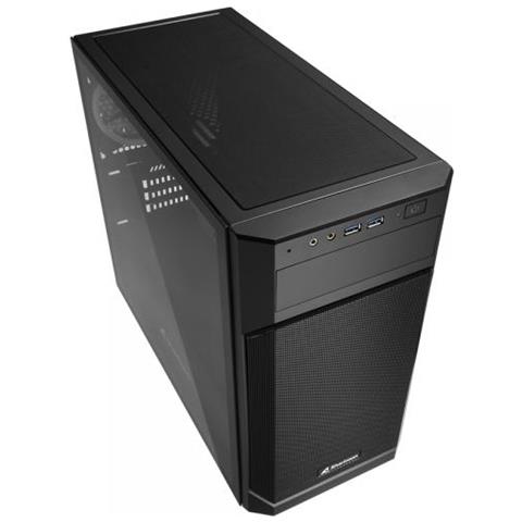 CABINET MICRO ATX SHARKOON V1000 RGB NERO 4slot 45x20x40,2cm 1x5,25" 2x3,5" 6x2,5" 2xUSB3.0 3xVENT. -120mm-LED FINESTRA LAT. - Foto 2
