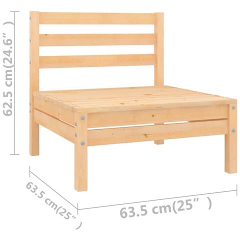 Set Salotto da Giardino 10 pz in Legno Massello di Pino - Foto 7