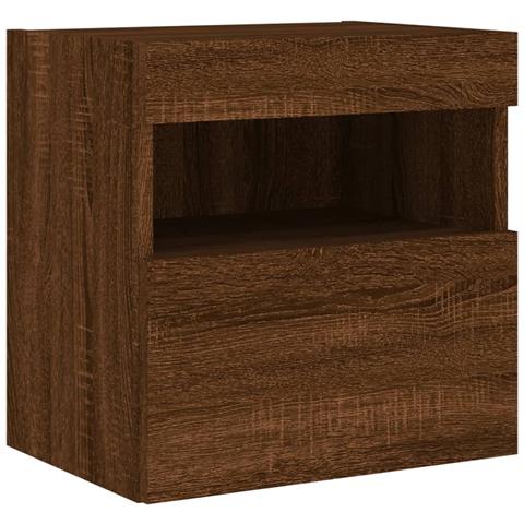 Mobile Tv A Parete Con Luci Led Rovere Marrone 40x30x40 Cm - Foto 3