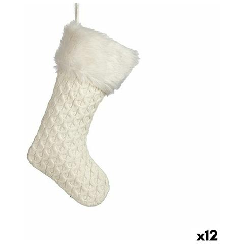 Decorazione Natalizia Calza Di Natale Bianco 28 X 4 X 46 Cm (12 Unità) - Foto 1