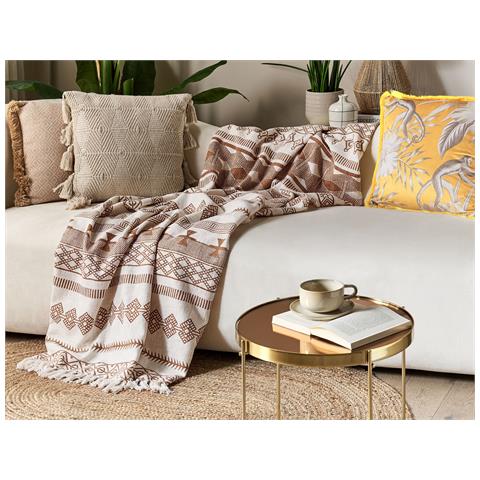 Coperta Jorhat Cotone 130 X 180 Cm Beige - Foto 1