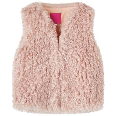 Gilet Da Bambina In Pelliccia Sintetica Rosa Chiaro 128 - Foto 1