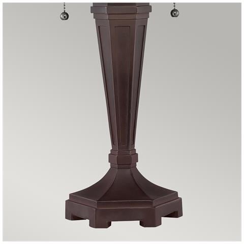 Lampada Da Scrivania Tiffany Arden Metallo Patina Di Bronzo 2 Luci E27 - Foto 4