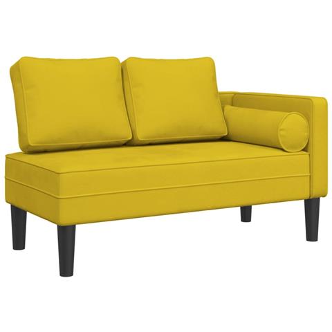 Chaise Longue con Cuscini Giallo in Velluto - Foto 2