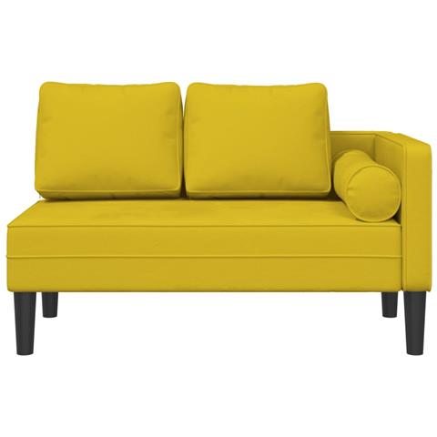 Chaise Longue con Cuscini Giallo in Velluto - Foto 3