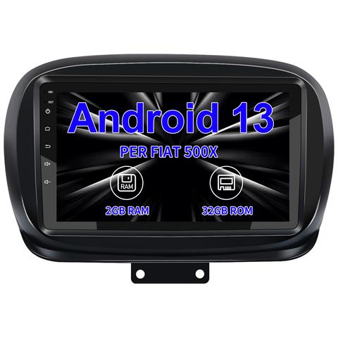 Autoradio 2 Din Per Fiat 500x (2014-2020) Android 13 (2g+32gb) 9 Pollici Car Radio Con Carplay Android Auto Bluetooth Comandi Al Volante Gps Navigazione - Foto 1