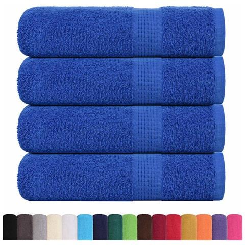 Asciugamani 4 Pz Blu 50x100 Cm 360 G /m 100% Cotone - Foto 2