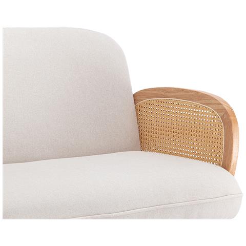 Divano Bohémien A 2 Posti Rosi In Vimini E Lino Beige - Foto 2