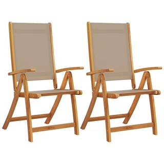 2 Sedie Da Giardino Pieghevoli In Legno Massello Di Acacia - Ruvide E Resistenti Per Esterno, 51x66x95 Cm